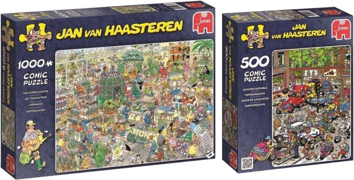 Jan van Haasteren - Verkeerschaos 500 stukjes & Het Tuincentrum 1000 stukjes