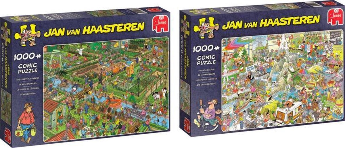 Jan van Haasteren Puzzelvoordeelset De Vakantiebeurs - puzzel 1000 stukjes & Volkstuintjes 1000 stukjes