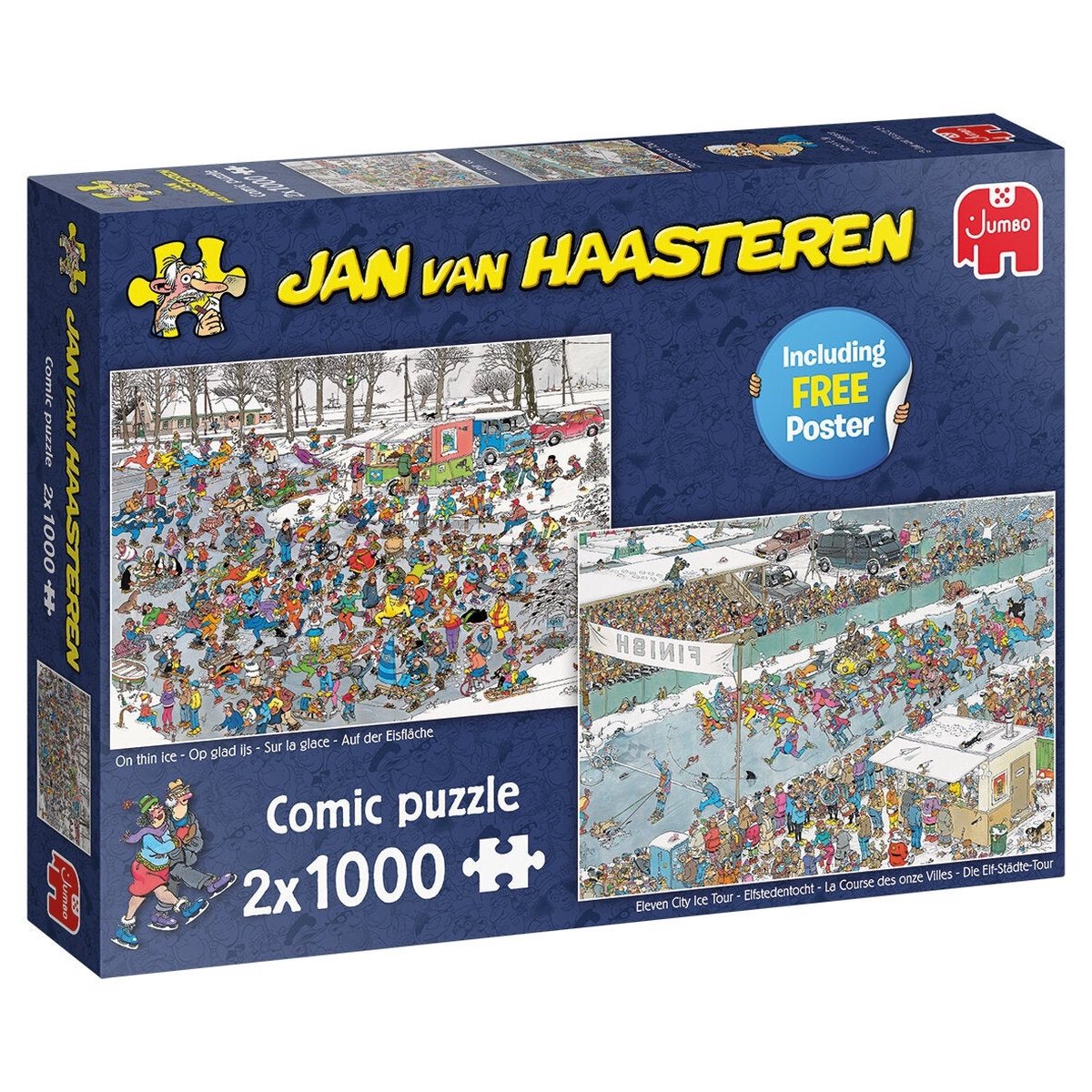 Jan van Haasteren – Op Glad IJs & Elfstedentocht Puzzel 2x 1000 Stukjes