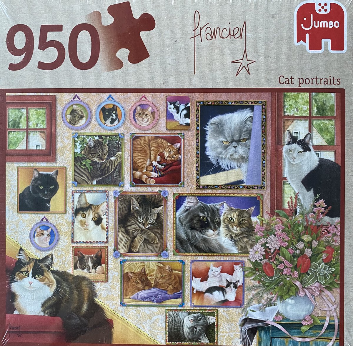   950 stukjes Puzzel Francien Cat Portraits kat portret premium Quality