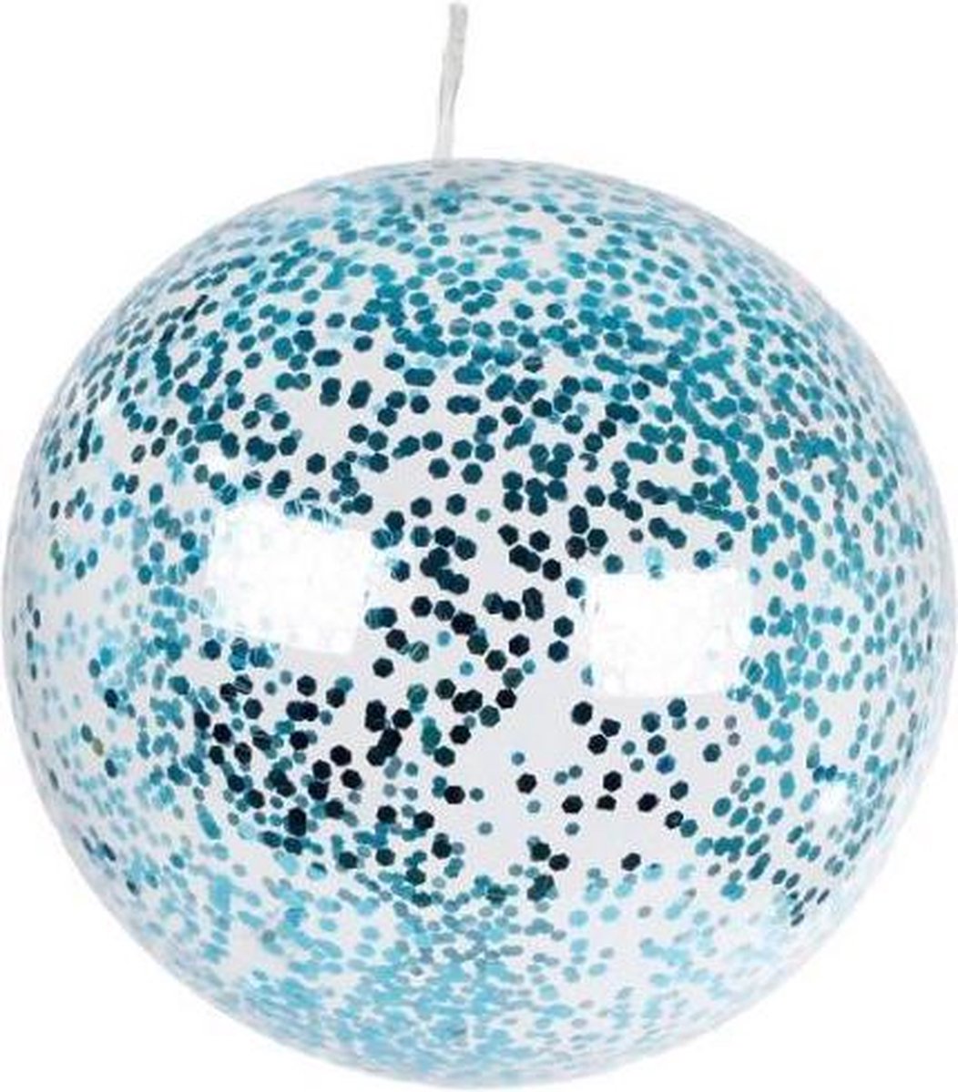 Jumbo Glitter Ballon 85 Cm Latex Blauw