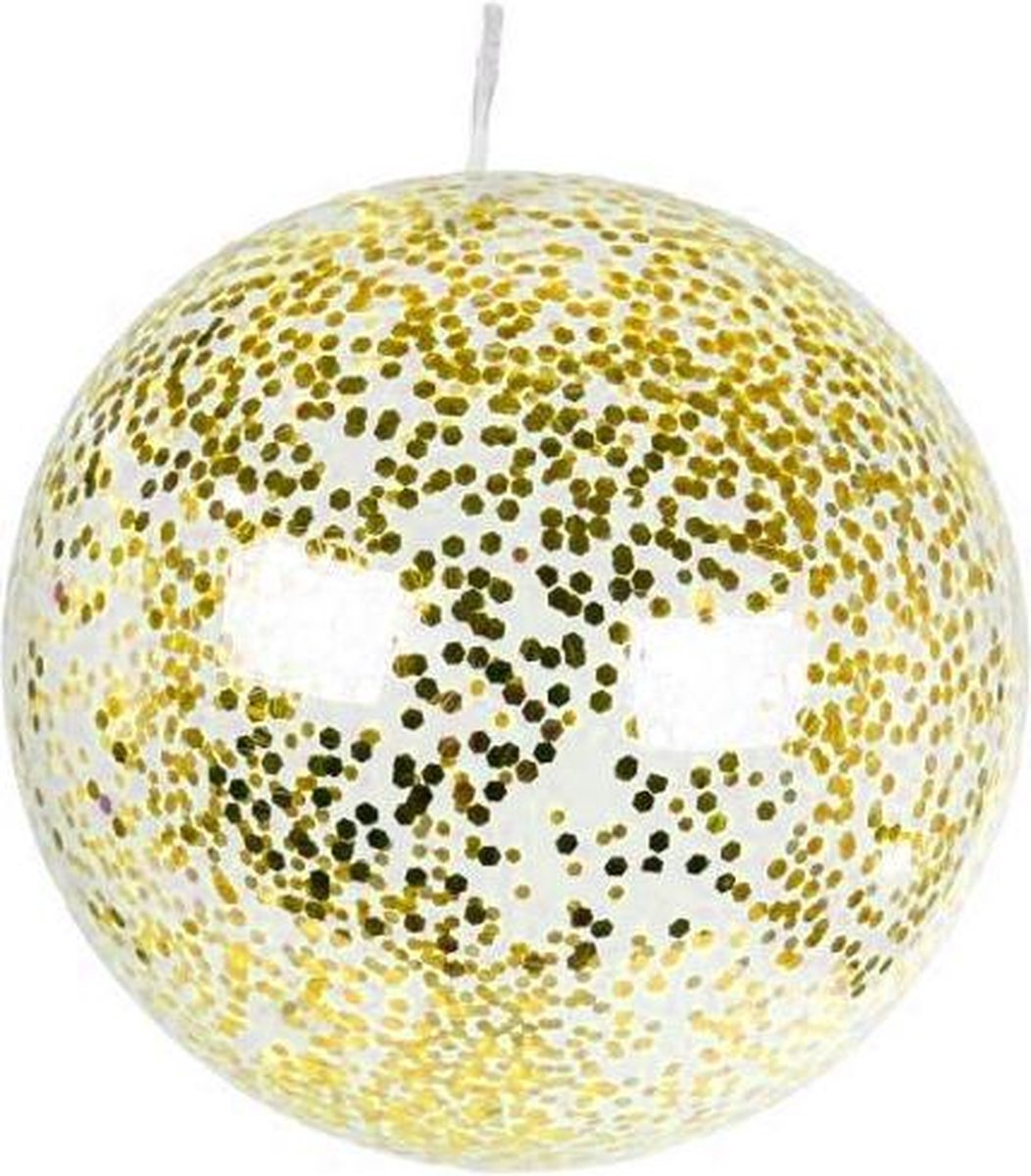 Jumbo Glitter Ballon 85 Cm Latex Geel