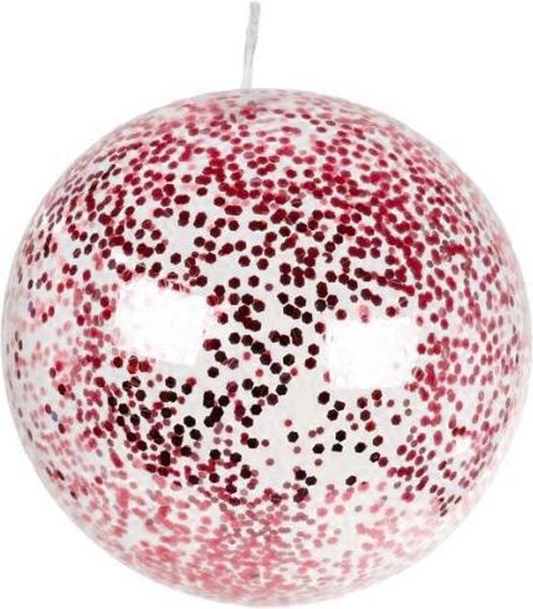 Jumbo Glitter Ballon 85 Cm Latex Rood