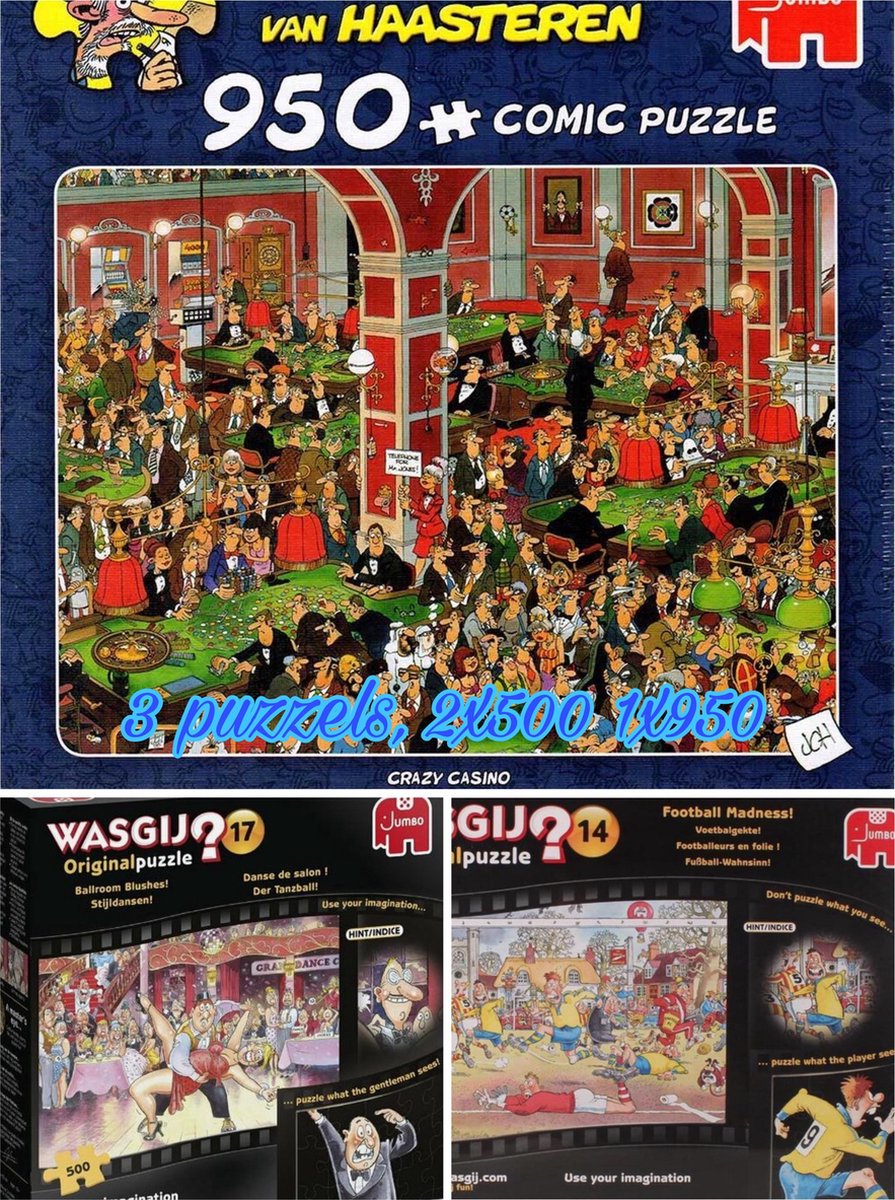 Jumbo PUZZEL SET -VOETBALGEKTE 14-STIJLDANSEN 17-HAASTEREN CASINO