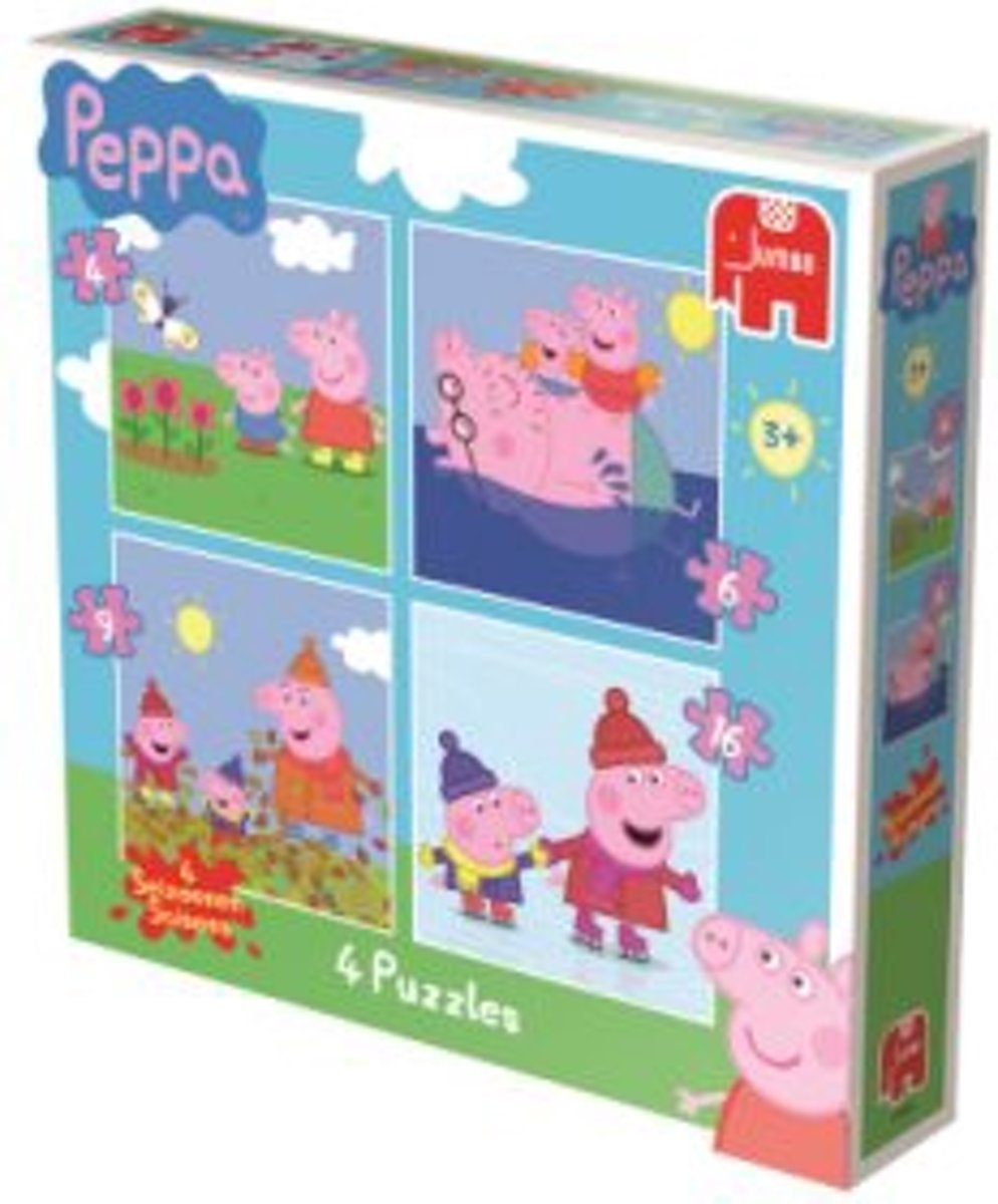 Jumbo Peppa Pig - 4 In 1 Puzzel - 4,6,9 en 16 stukjes