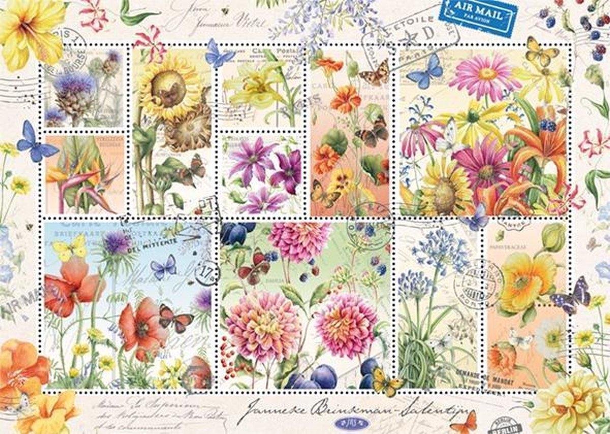   Premium Collection Puzzel Janneke Brinkman Flower Stamps Summer - Legpuzzel - 950 stukjes