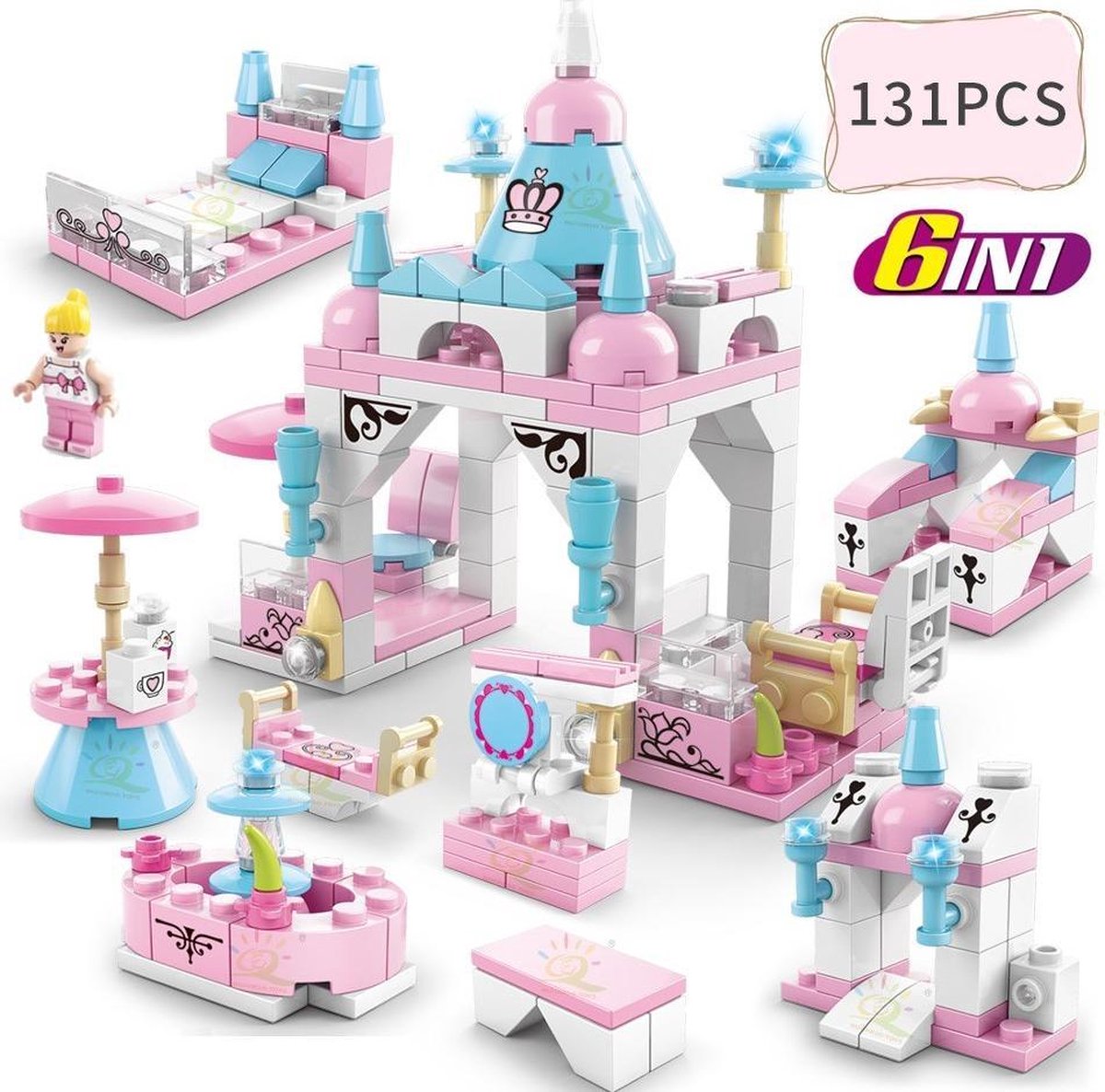 Jump4Toy Princess Kasteel - Prinsessenkasteel Poppenhuis - prinsessen speelgoed - Speelfiguren