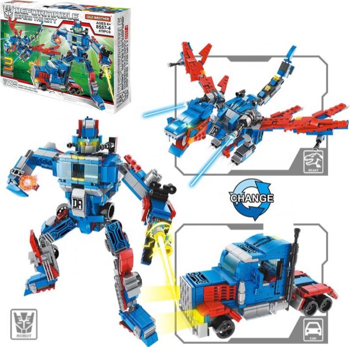 Transformers speelgoed robots - Robot speelgoed - bouwpakket - Transformerende robot - Kerstcadeau kinderen