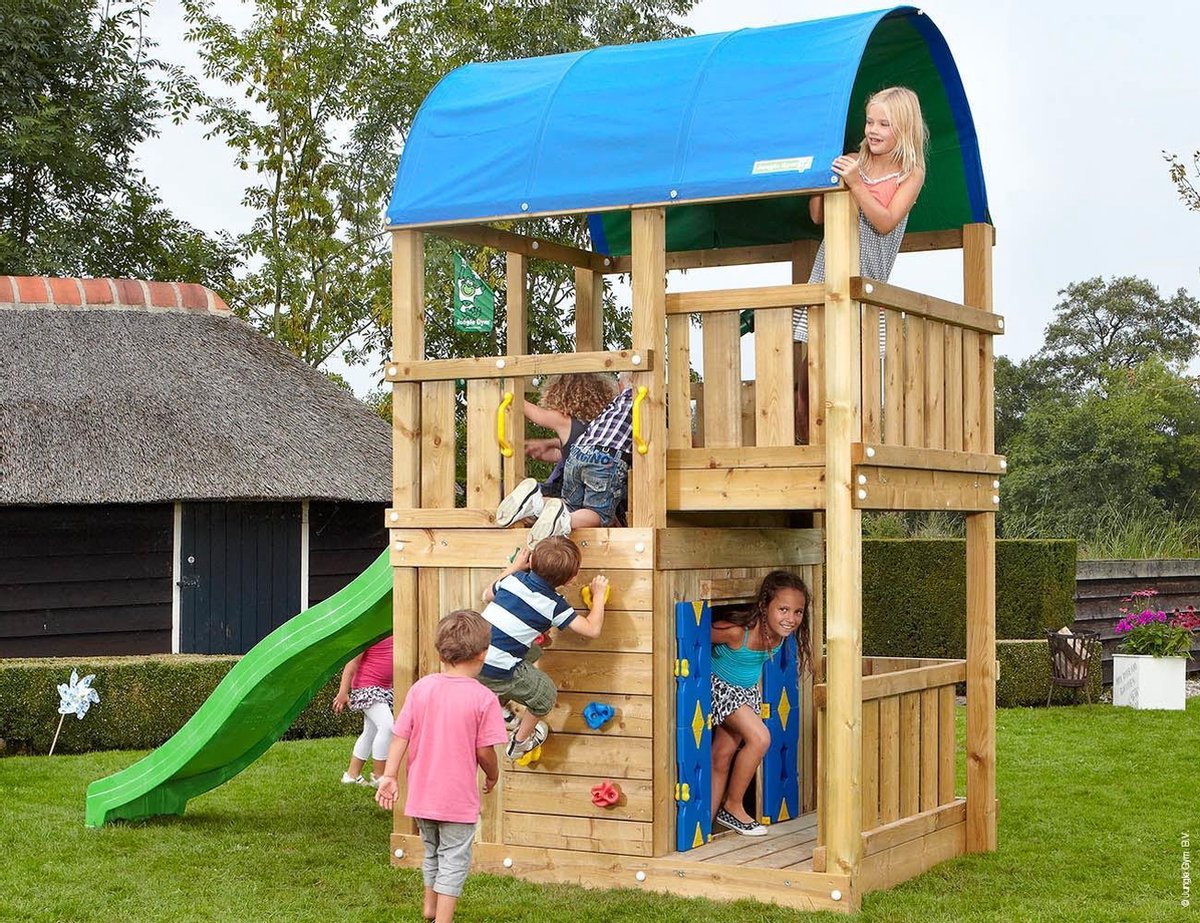 Houten Speelhuisje met Glijbaan • Farm Playhouse 125