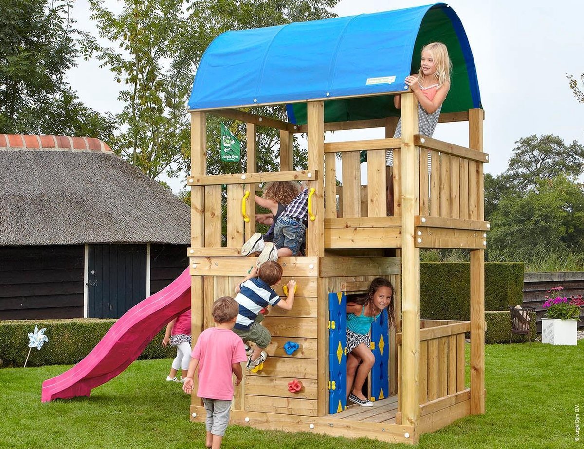 Houten Speelhuisje met Glijbaan • Farm Playhouse 125