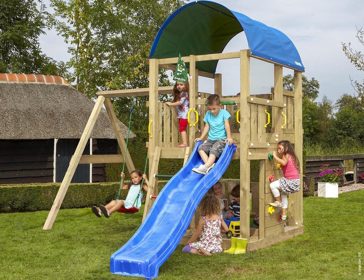 Houten Speelhuisje met Schommel • Farm 1-Swing