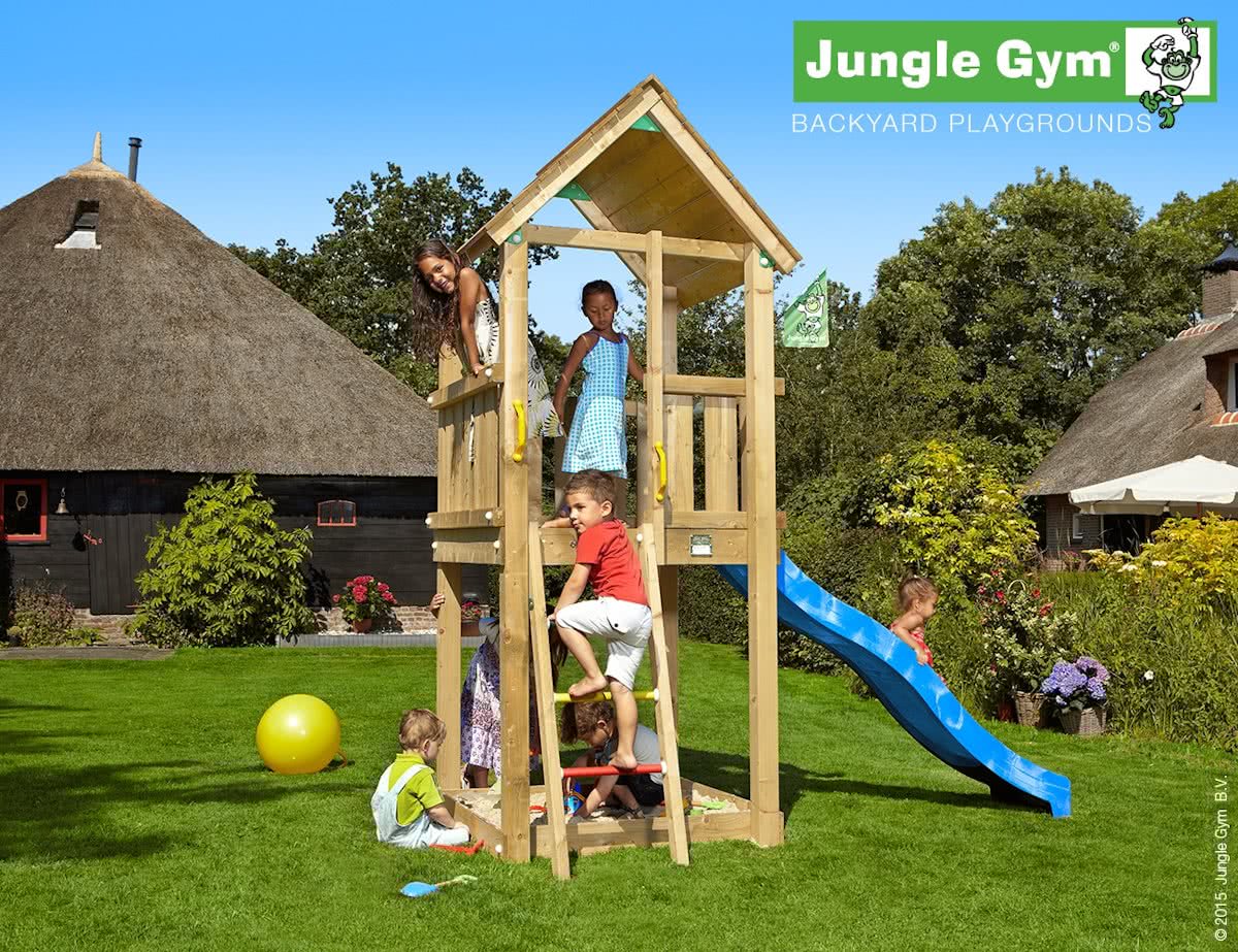 Jungle Club - Speeltoestel Hout - Met Glijbaan - Fuchsia