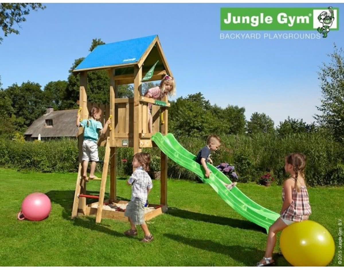 Jungle Gym Speeltoren met Glijbaan (lichtgroen) Castle