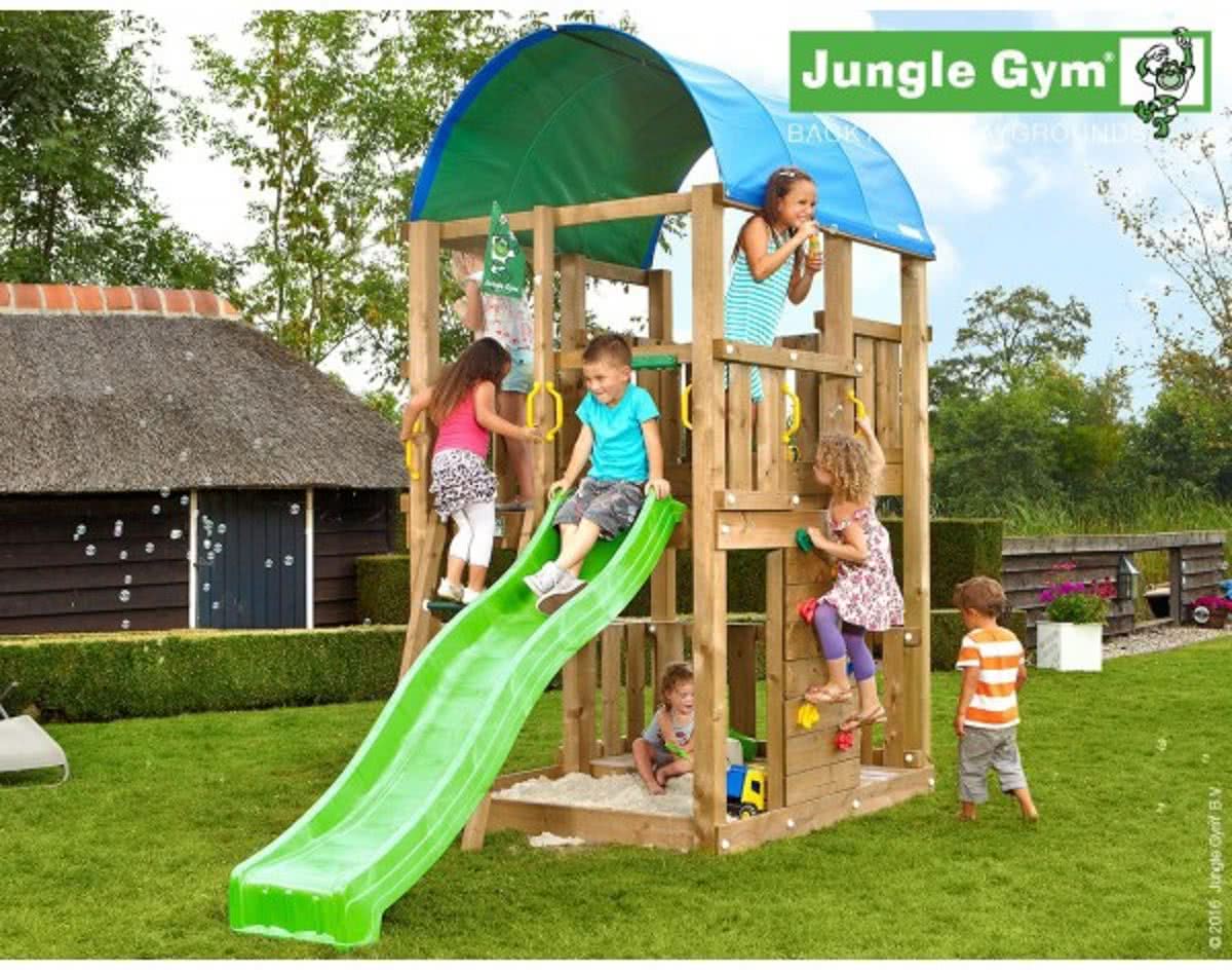 Jungle Gym Speeltoren met Glijbaan (lichtgroen) Farm