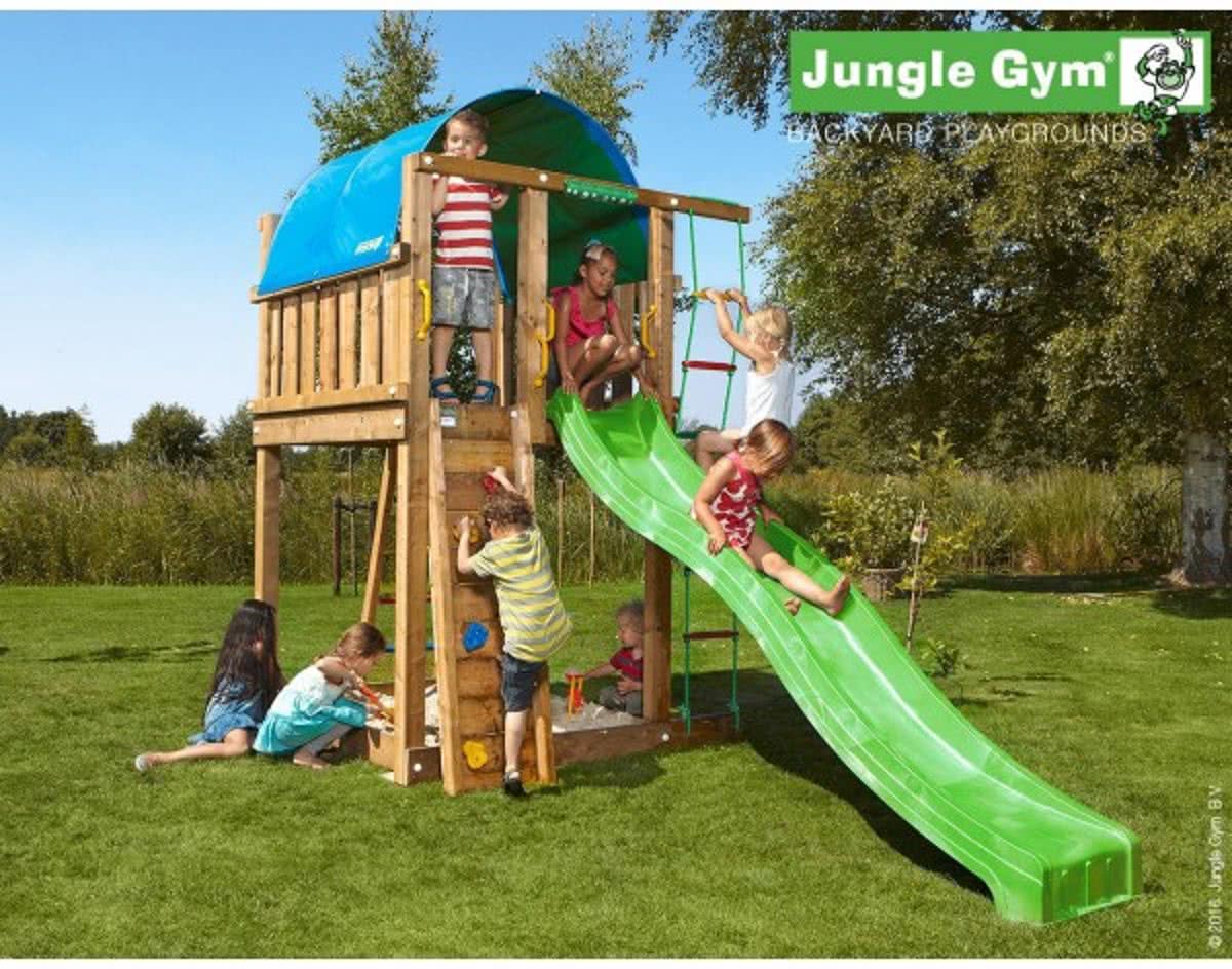 Jungle Gym Speeltoren met Glijbaan (lichtgroen) Villa