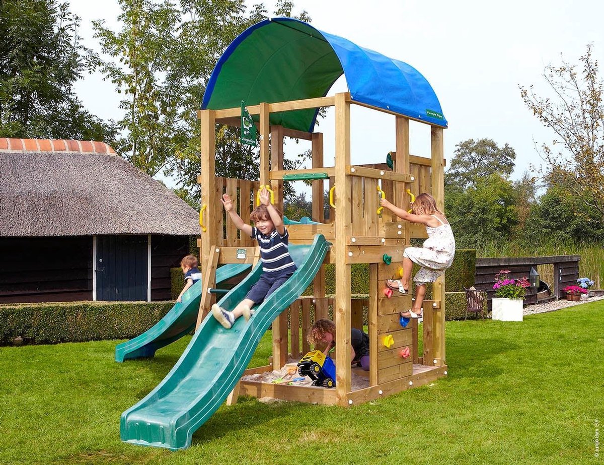 Speeltoren Hout • Jungle Farm 2 slides