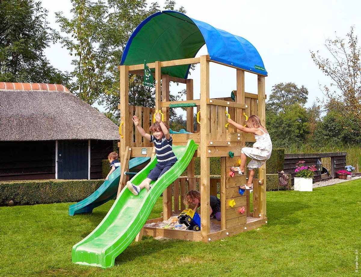 Speeltoren Hout • Jungle Farm 2 slides