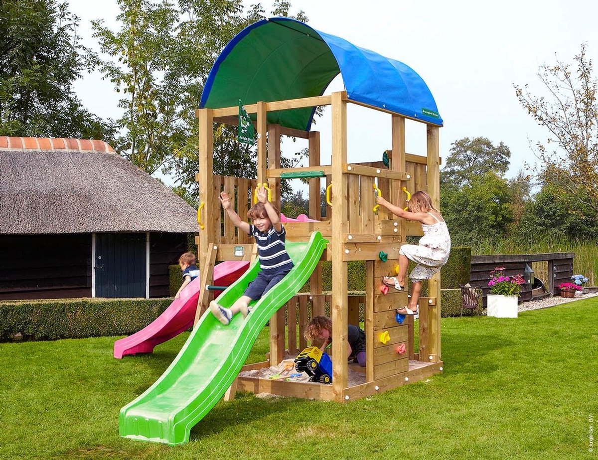 Speeltoren Hout • Jungle Farm 2 slides