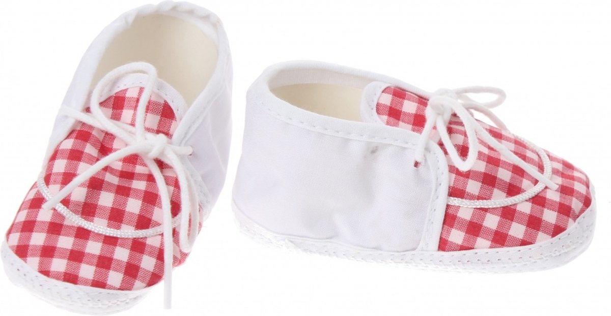 Junior Joy Babyschoenen Newborn Junior Rood/wit Geruit