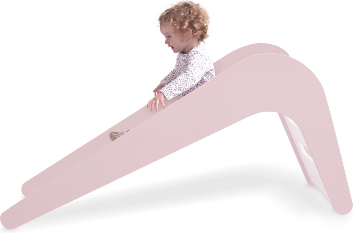   Indoor Kids Slide/Houten glijbaan - L145xB43xH68cm - Rose