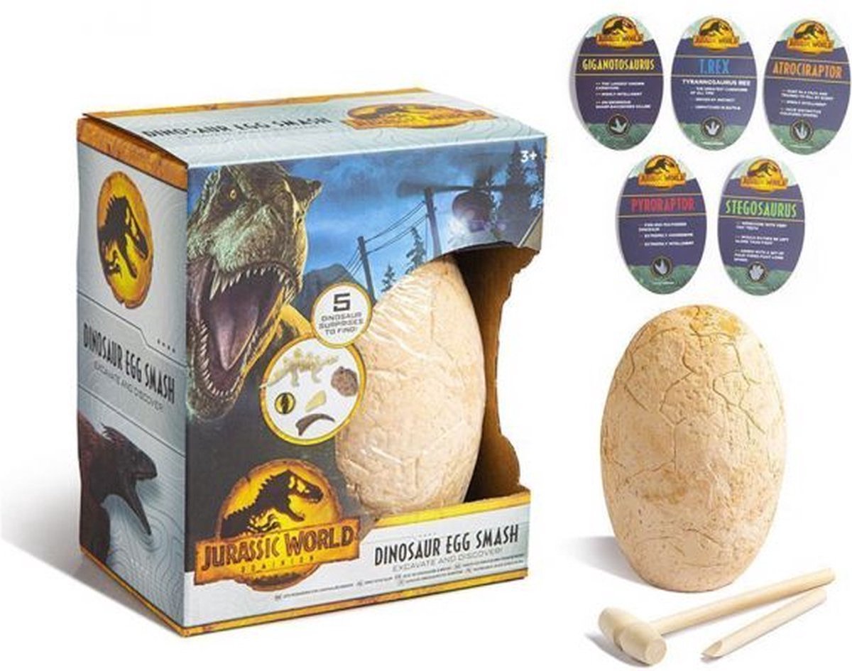 Jurassic World Dinosaur Egg Smash - 1 exemplaar - 5 verborgen dinosaurusverrassingen