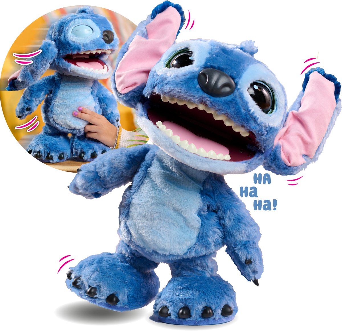 Disney Stitch - Ultimate Stitch - Interactieve pluchen knuffel - Brabbelt zijn Stitch taal, danst, zingt en beweegt