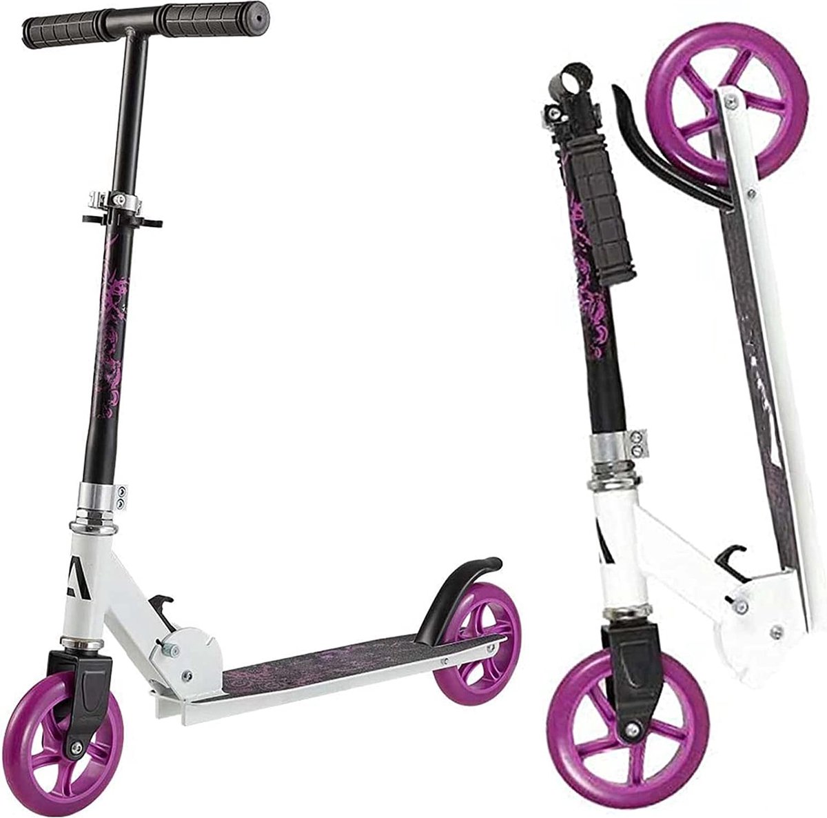 K IKIDO - Kinderstep - Kinderstepjes - Kinderscooter - Kick Step - Draagkracht tot 100 kg - Lagers ABEC-7 - Drie Instelbare Hoogte-Opties - Purper - Aluminium