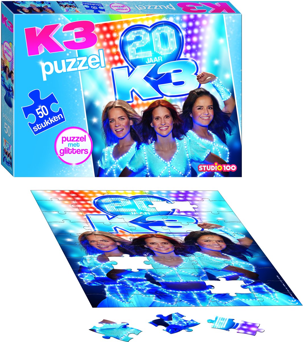 K3 : puzzel met glitter