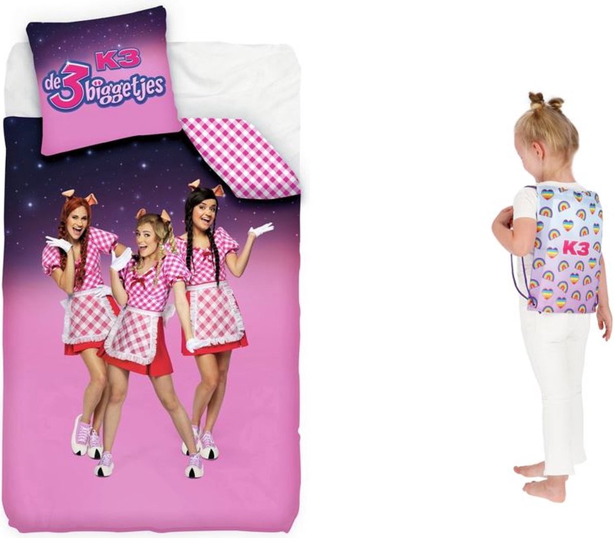   Dekbedovertrek Biggetjes & Gymtas Voordeelset