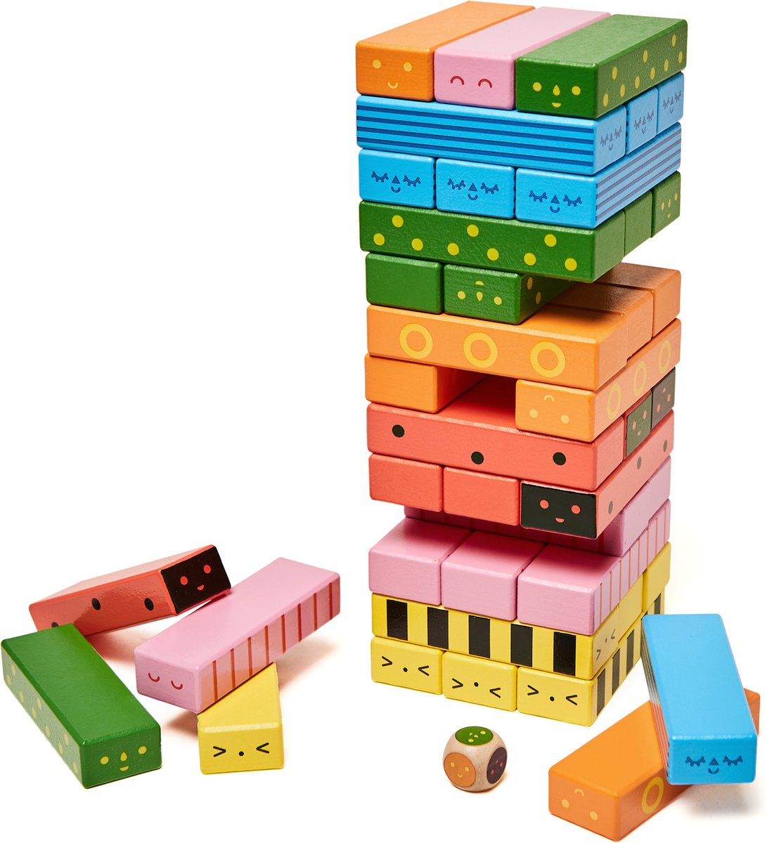 Kikkerland KIDOKI Stack a Bug Wooden Balance Game - Houd de toren in balans