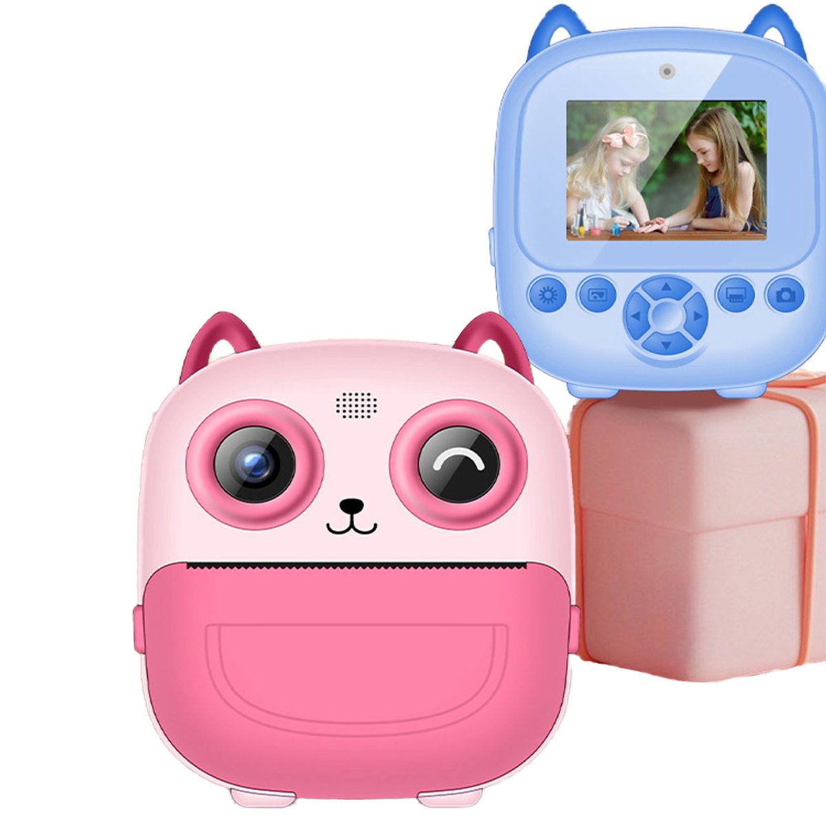 Kindercamera met foto printer - Speelgoed Camera - Incl. Sd Kaart - Foto Printer - Digitaal - Kindercameras - Leuke cadeau - Muziek - Spelletjes - Roze - Pink