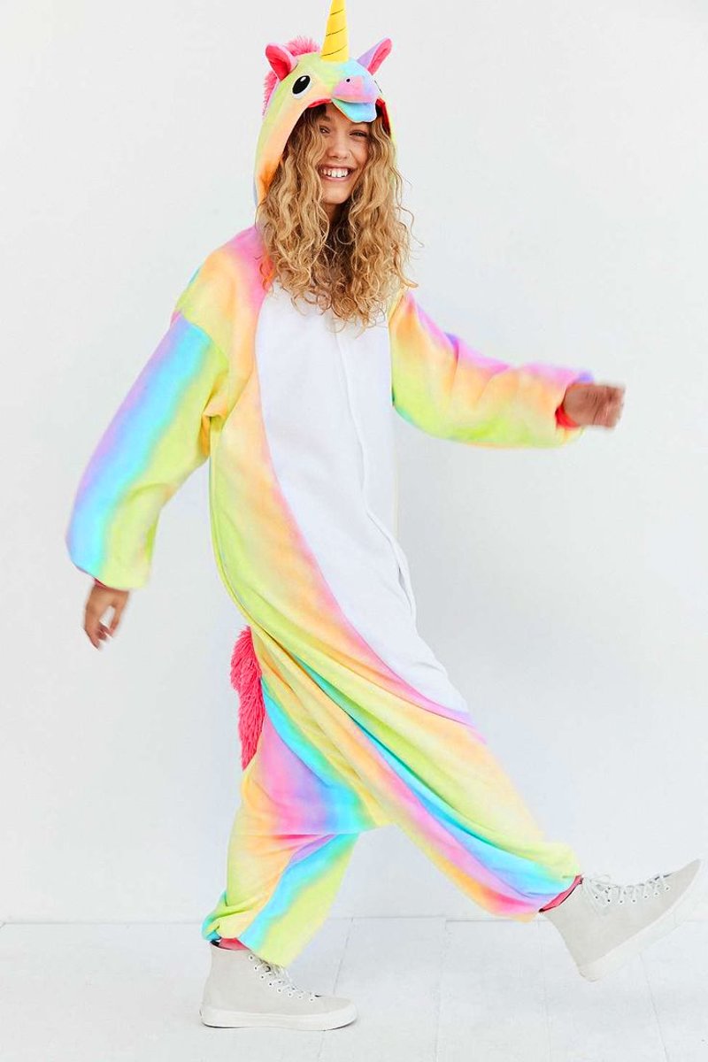 KIMU Onesie eenhoorn pak regenboog unicorn baby pakje - maat 68-74 - eenhoornpakje romper pyjama festival