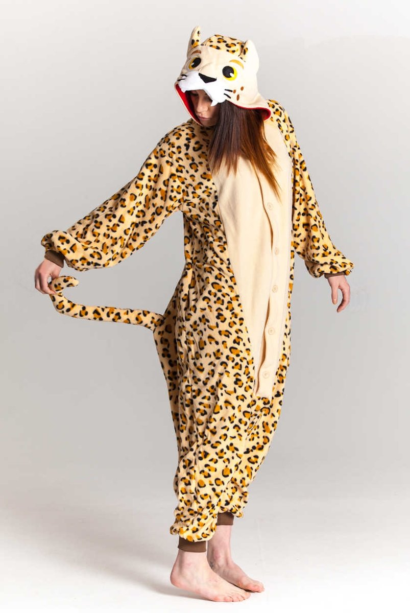 KIMU onesie cheetah baby pakje luipaard panter kostuum - maat 86-92 - romper pyama