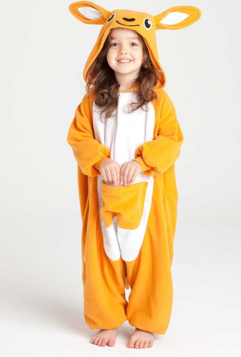 KIMU onesie kangoeroe kinder pak - maat 128-134 - kangoeroepak jumpsuit pyama