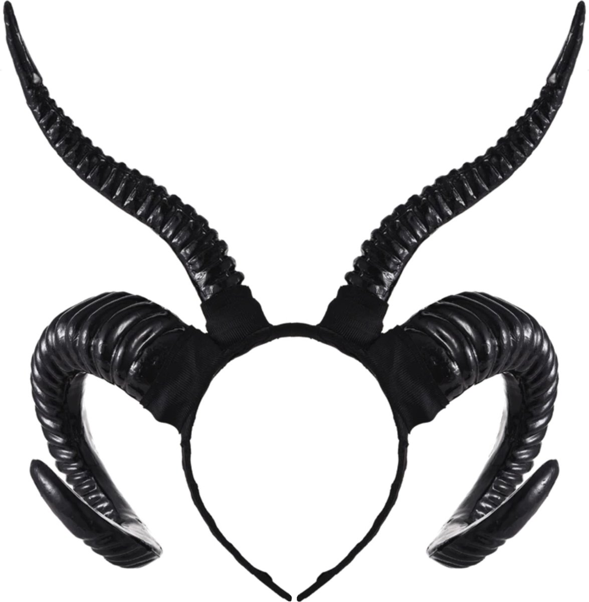   Haarband Hoorns Gewei Zwart - Kunststof Diadeem Maleficent Duivel - Godin Buffel Steenbok Horoscoop Ram Zwarte Antilope - Halloween Evil Carnaval Festival