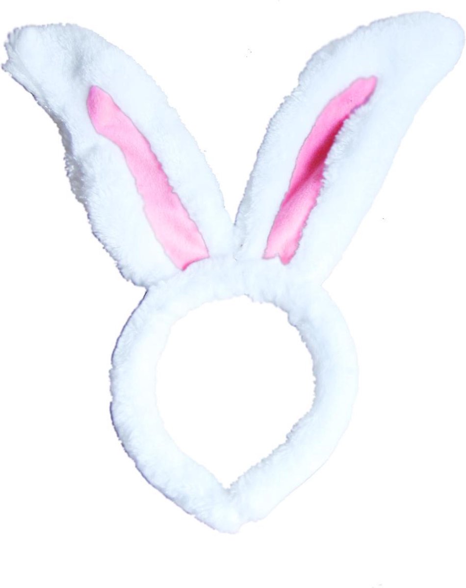 Konijn haarband wit - konijnenoren oren oortjes roze playboy bunny