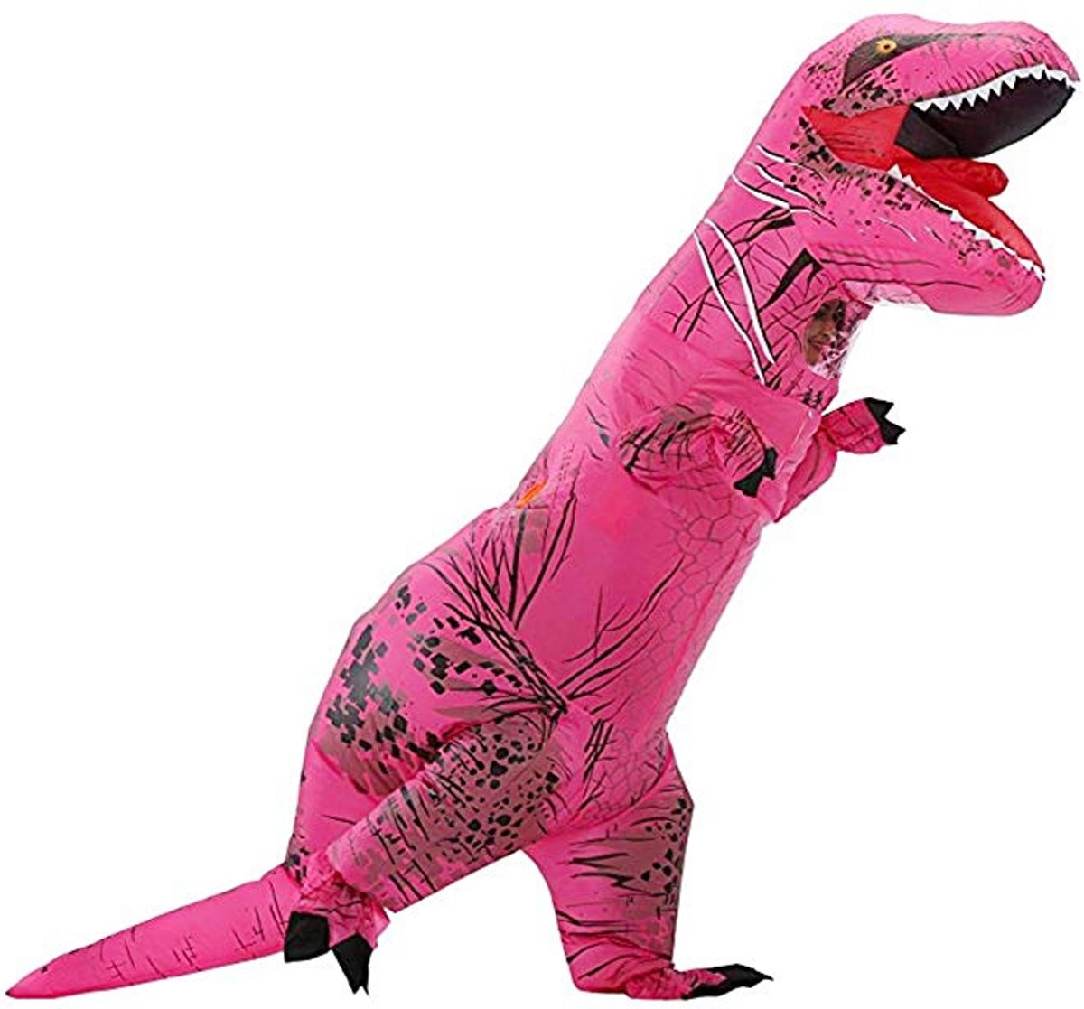 Opblaasbaar T-rex kostuum dino pak roze - one size - dinosaurus Jurassic World™ Trex dinopak volwassenen