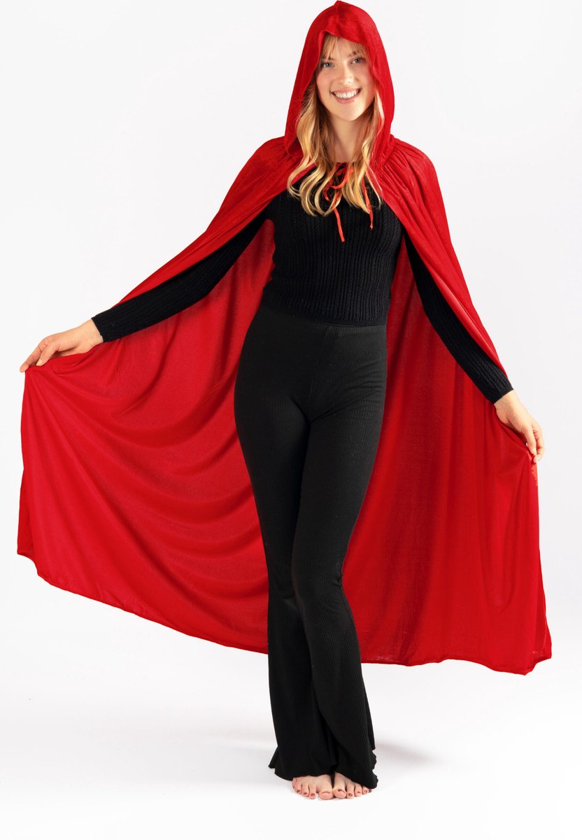 Roodkapje cape kostuum pak lange poncho - red riding hood mantel