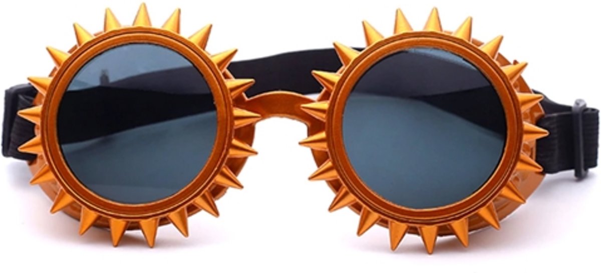 Steampunk goggles zonnebril - brons mandala - bril goud burning man