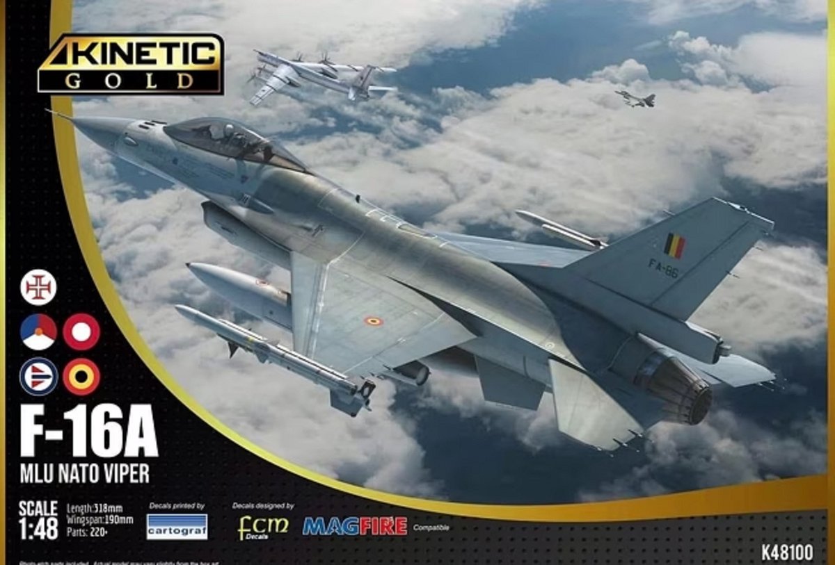 1:48 Kinetic 48100 F-16A - MLU NATO Viper Plastic kit