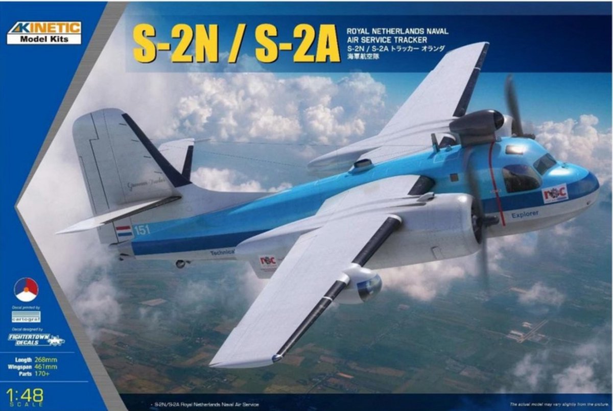 1:48 Kinetic 48118 Grumman S-2A Tracker Netherlands KLM Plastic kit