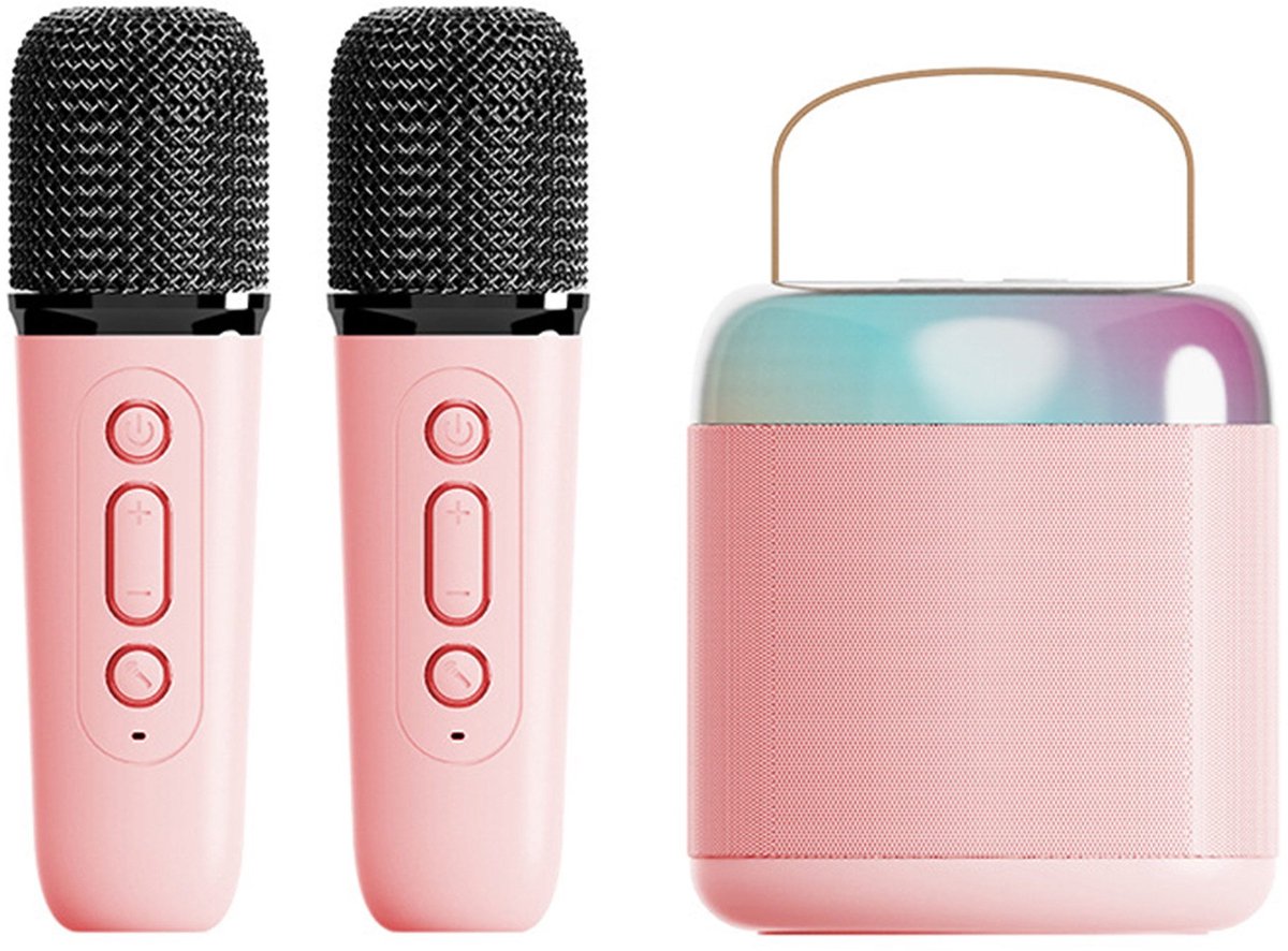   Draadloze Karaoke Microfoon Set met Bluetooth Luidspreker & 2 Microfoon- Ideaal voor Feesten, Gezinsavonden en Buitenzang