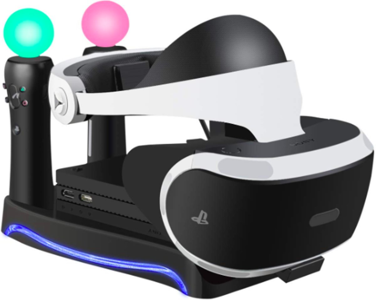 Luxe Multifunctionele PSVR Move Controller PS4 met Oplaadstation voor PlayStation 4 VR-bril Headsetstandaard met LED Verlichting – Standaard – Houder