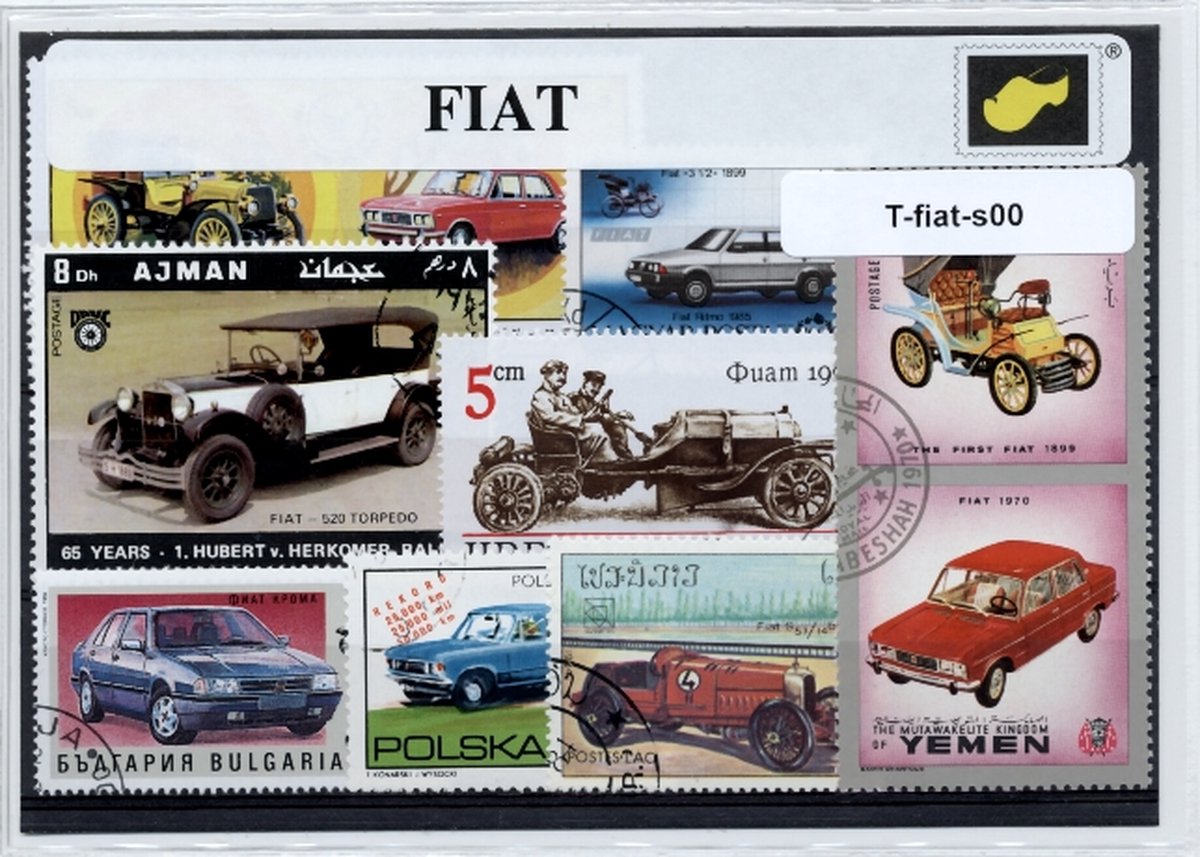 Fiat – Luxe postzegel pakket (A6 formaat) : collectie van verschillende postzegels van Fiat – kan als ansichtkaart in een A6 envelop - authentiek cadeau - kado - geschenk - kaart - automerk - italie - punto - doblo - multipla - panda - Italiaans