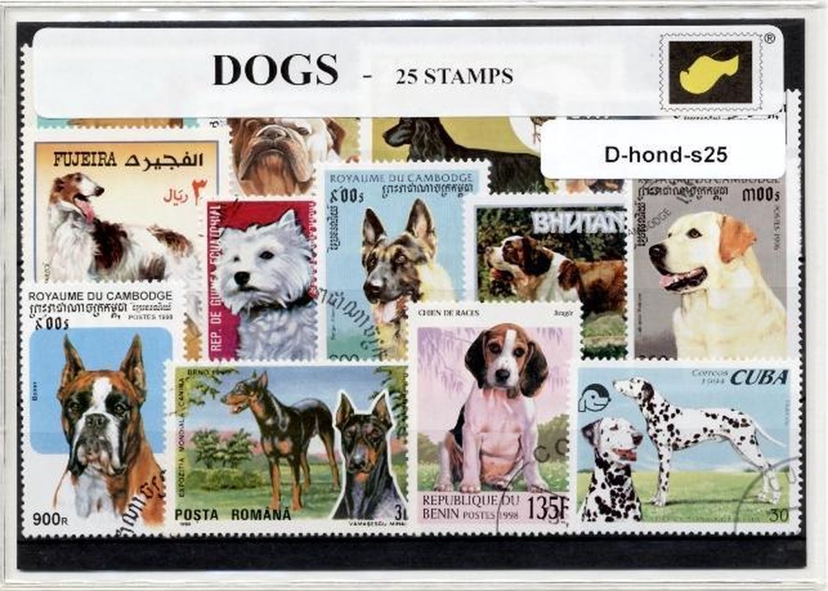 Honden - postzegelpakket cadeau met 25 verschillende postzegels