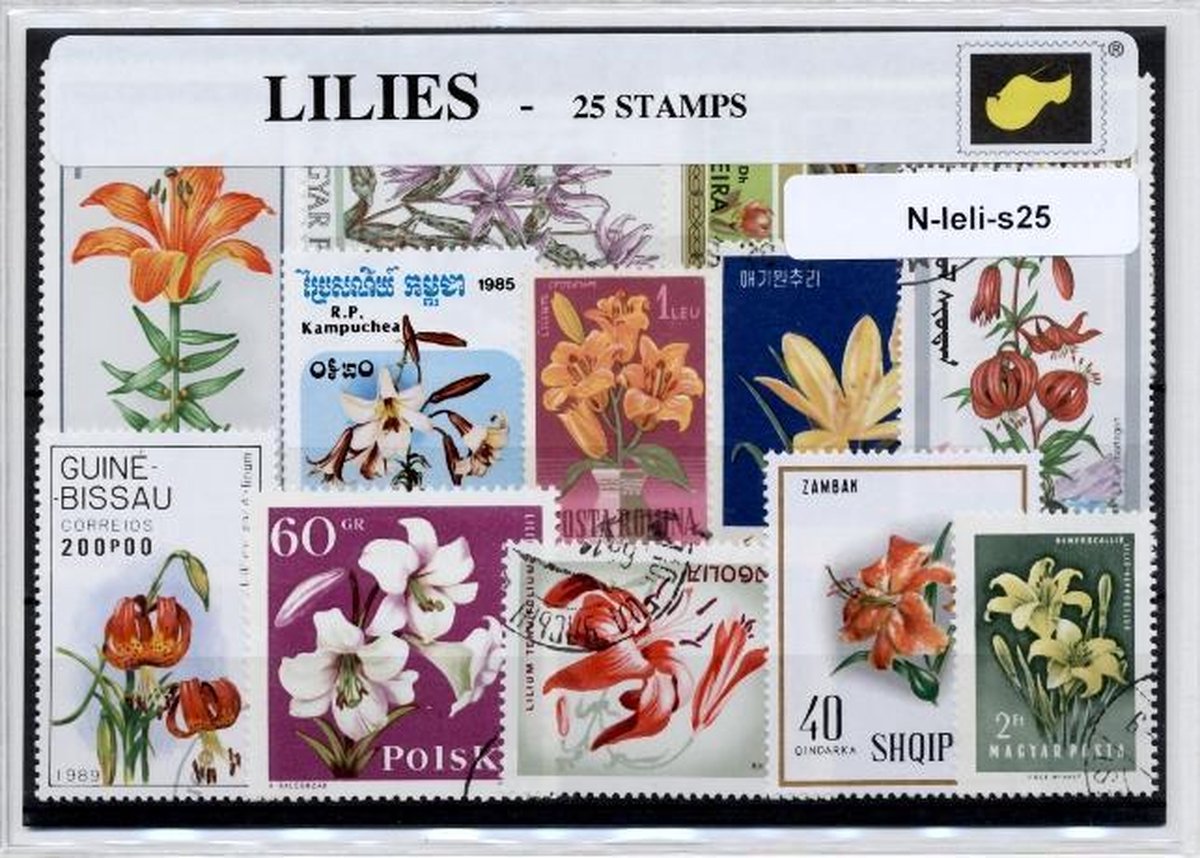 Lelies – Luxe postzegel pakket (A6 formaat) : collectie van verschillende 25 postzegels van lelies – kan als ansichtkaart in een A6 envelop - authentiek cadeau - kado - geschenk - kaart - Liliales - lelie - waterlelie - liliaceae - lilium