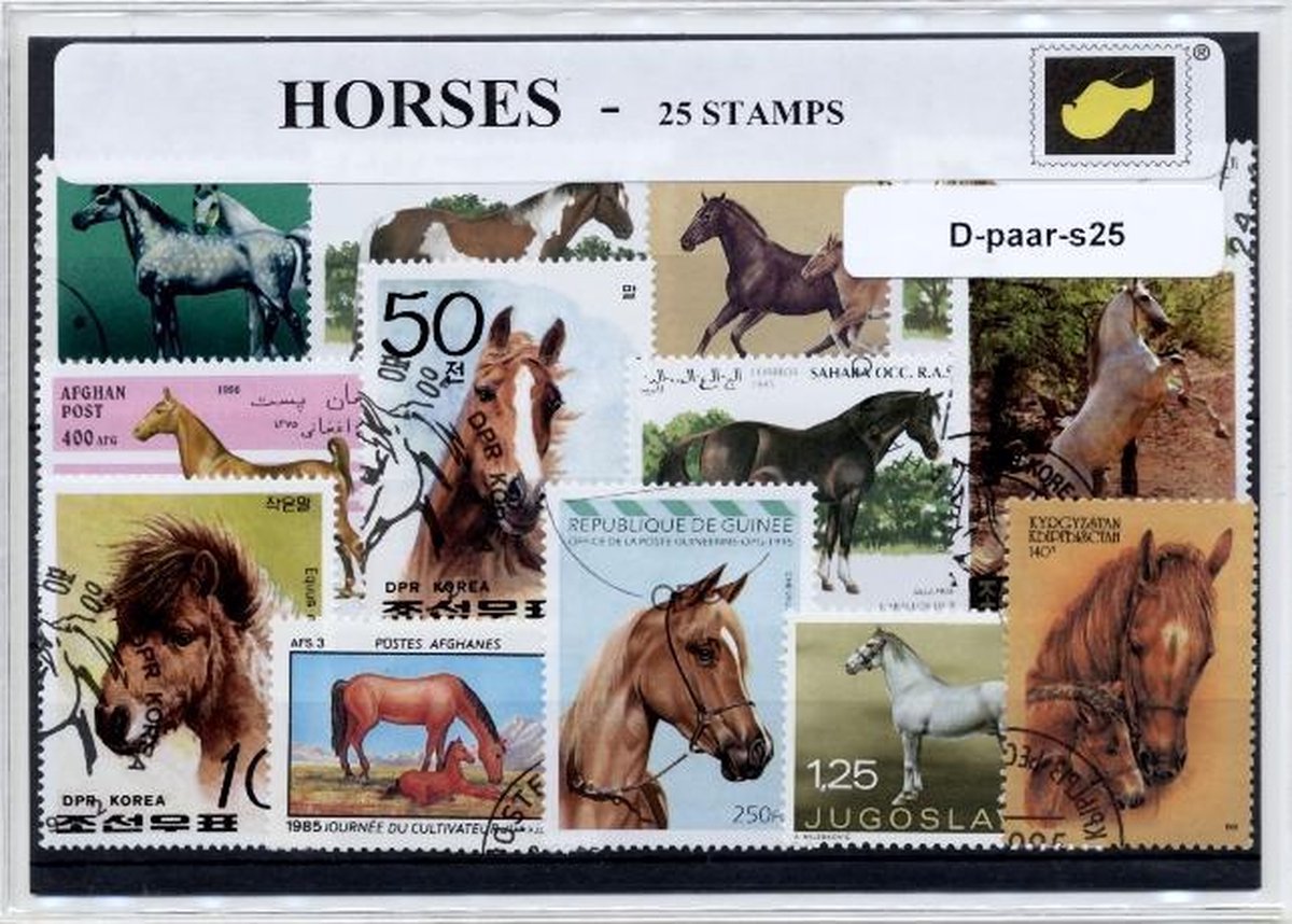 Paarden - postzegelpakket cadeau met 25 verschillende postzegels