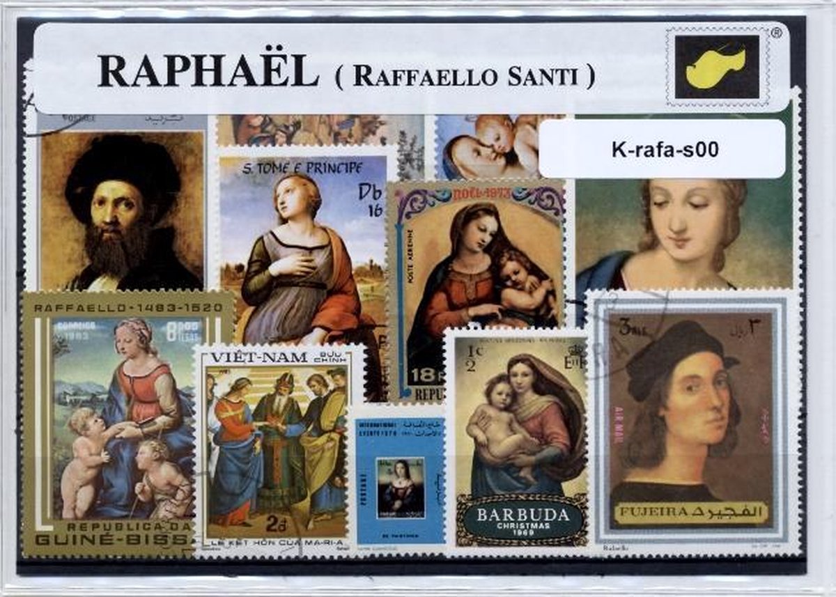 Raphael – Luxe postzegel pakket (A6 formaat) : collectie van verschillende postzegels van Raphael – kan als ansichtkaart in een A6 envelop - authentiek cadeau - kado - geschenk - kaart - italiaanse schilder - architect - renaissance - frescos