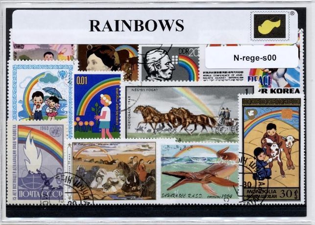 Regenbogen – Luxe postzegel pakket (A6 formaat) : collectie van verschillende postzegels van regenbogen – kan als ansichtkaart in een A6 envelop - authentiek cadeau - kado - geschenk - kaart - regenboog - kleuren - lhbtqi - lhtbi - zon - natuur