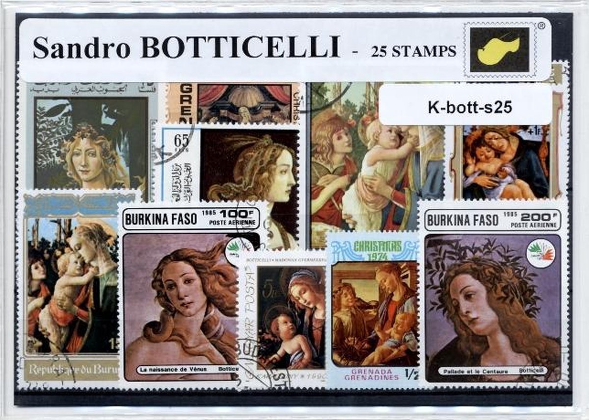 Sandro Botticelli – Luxe postzegel pakket (A6 formaat) : collectie van 25 verschillende postzegels van Sandro Botticelli – kan als ansichtkaart in een A6 envelop - authentiek cadeau - kado - geschenk - kaart - Venus - fortezza - renaissance